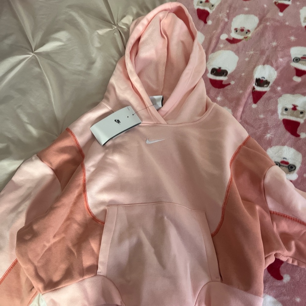 Nike Blush and Coral cropped Hoodie